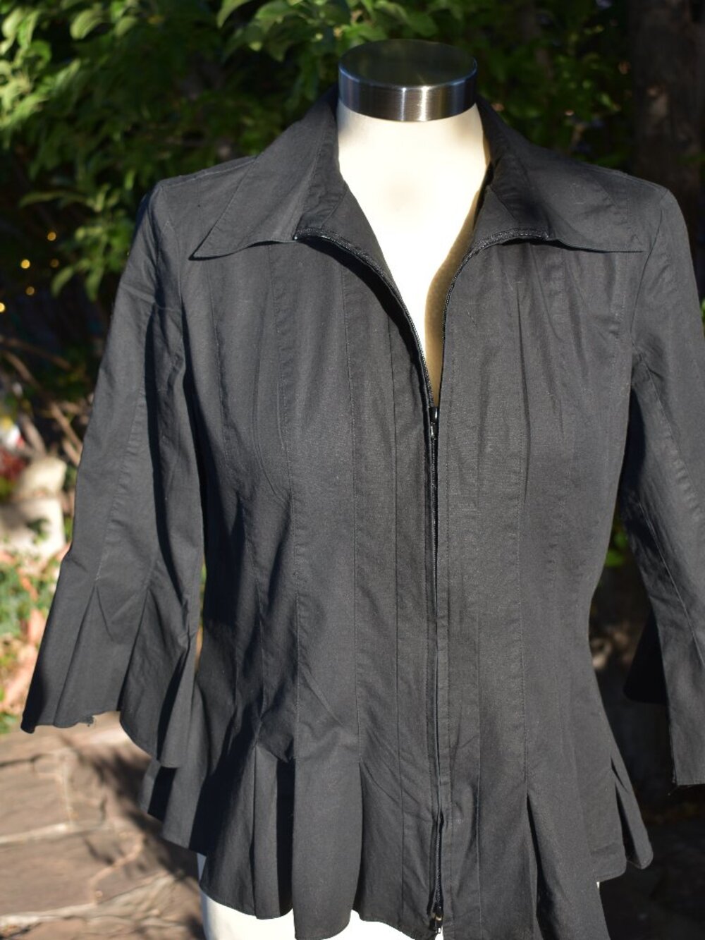 Stylish Black Pleated Shirt